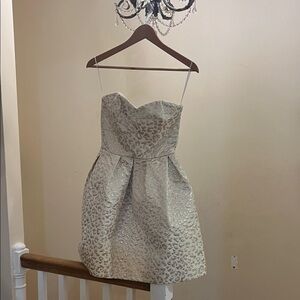 Hutch Cream and Gold Strapless Party Dress